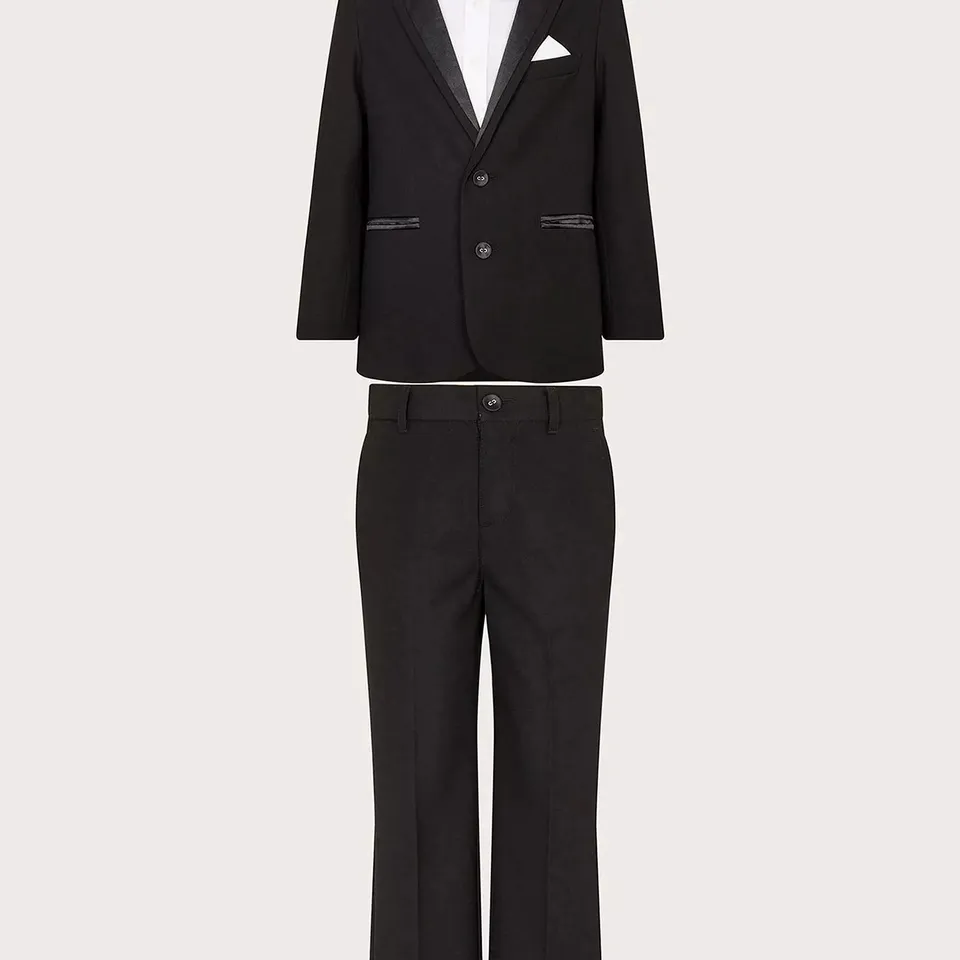 MONSOON BOY'S BENJAMIN TUXEDO IN BLACK SIZE 6 YEARS