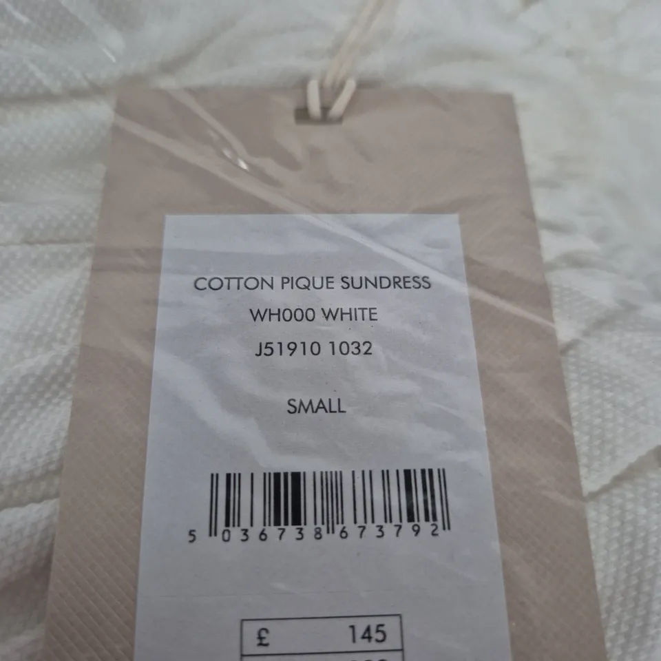 JIGSAW COTTON PIQUE SUNDRESS – WHITE, SIZE SMALL