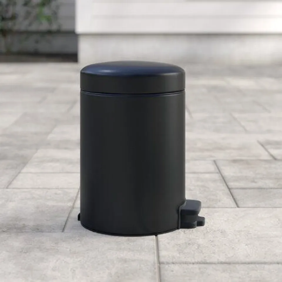 BOXED NEW ICON 3L MANUAL MATT BLACK PEDAL BIN 