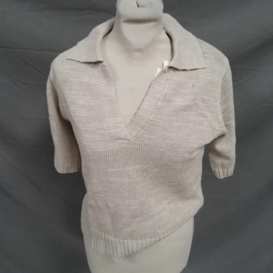 TOAST COLLARED LINEN COTTON SLUB SWEATER - XS
