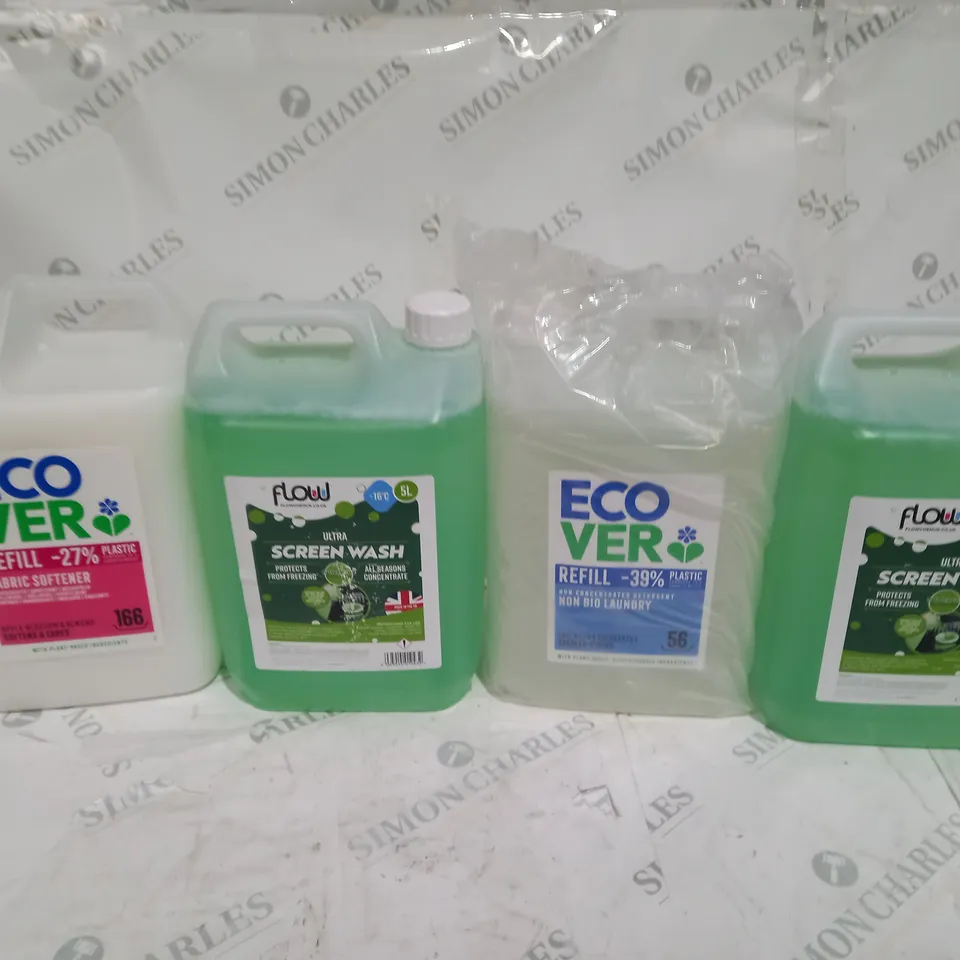 4 ASSORTED LIQUID ITEMS TO INCLUDE FABRIC SOFTENER, LAUNDRY DETERGENT, SCREEN WASH - COLLECTION ONLY 