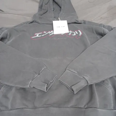 AMBUSH REALITY ORGANIC SOUND PRINTED HOODIE, GREY - UK SIZE L	