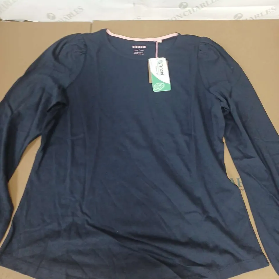 BODEN SUPERSOFT LONG SLEEVE TOP IN BLACK - UK 14