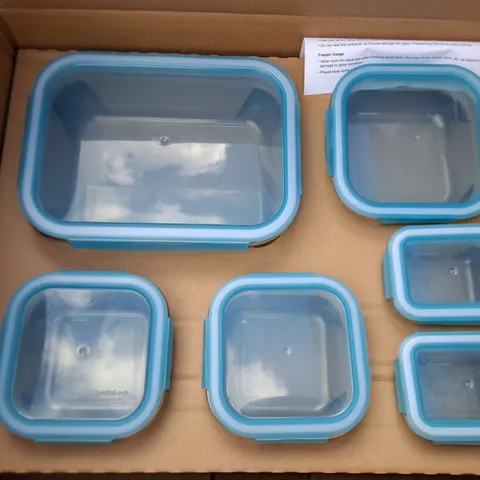 LOCK N LOCK 6-PACK OF GLASS STORAGE TUBS