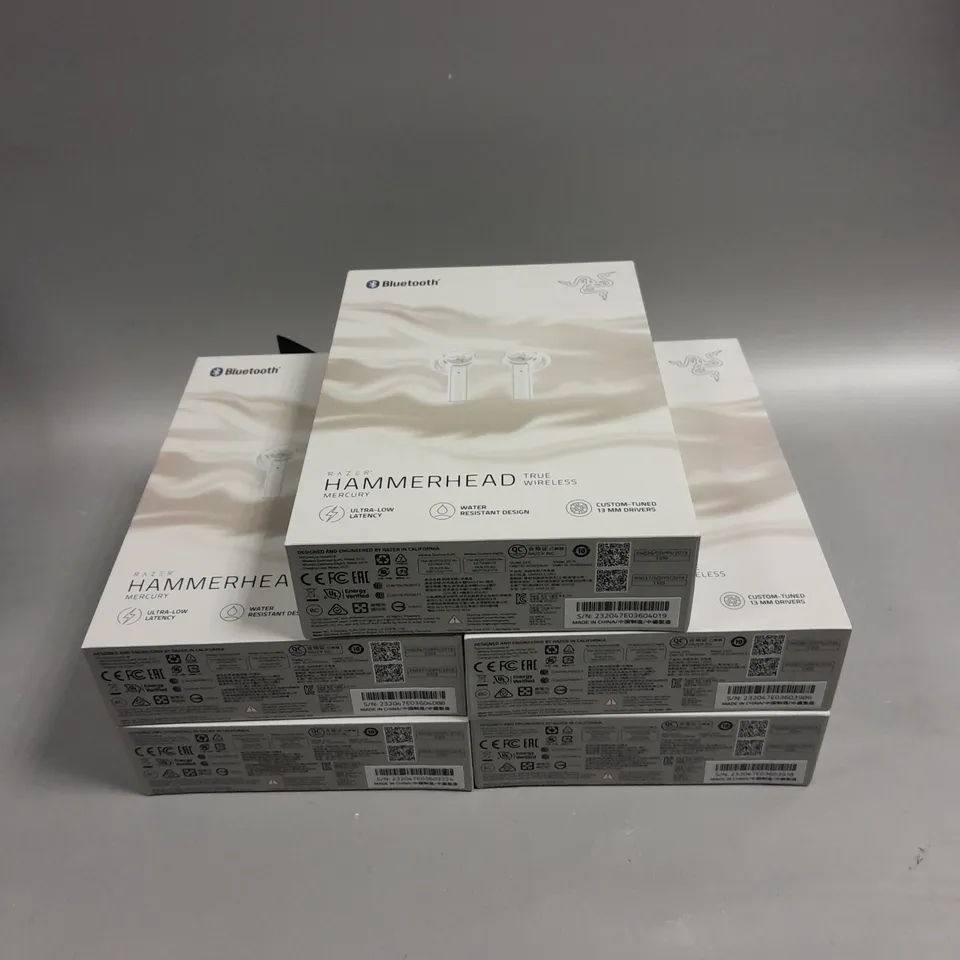 5 X BOXED RAZER HAMMERHEAD MERCURY TRUE WIRELESS EARPHONES