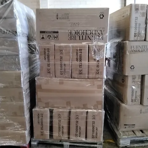 PALLET OF ASSORTED BRAND NEW BUT INCOMPLETE BOXED FURNITURE PARTS AND PIECES