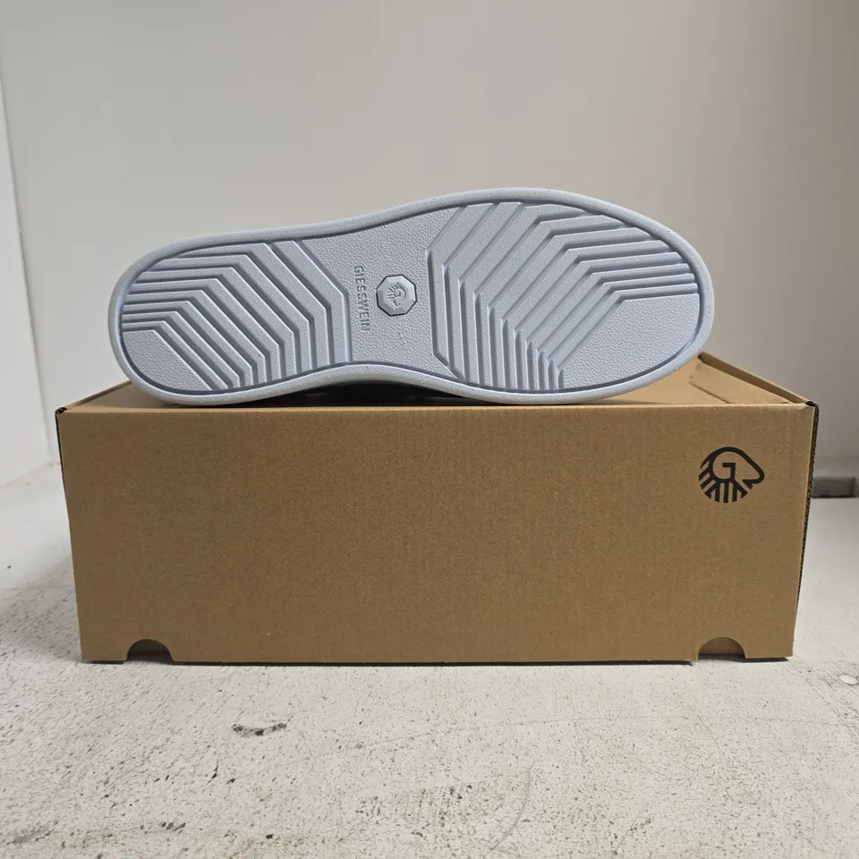 BOXED PAIR OF GIESSWEIN WOOL TRAINERS IN DENIM BLUE SIZE UK 10