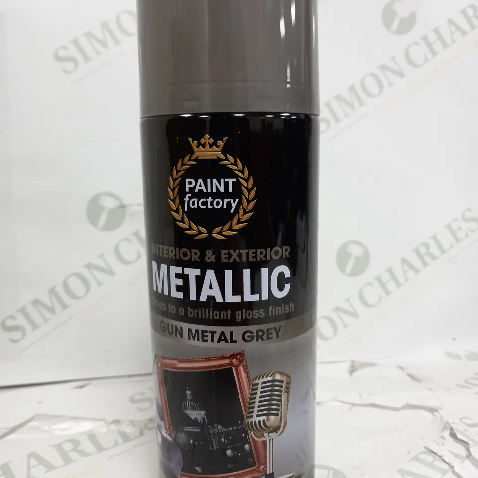 BOXED PAINT FACTORY METALLIC METAL GREY  SPRAY PAINT 