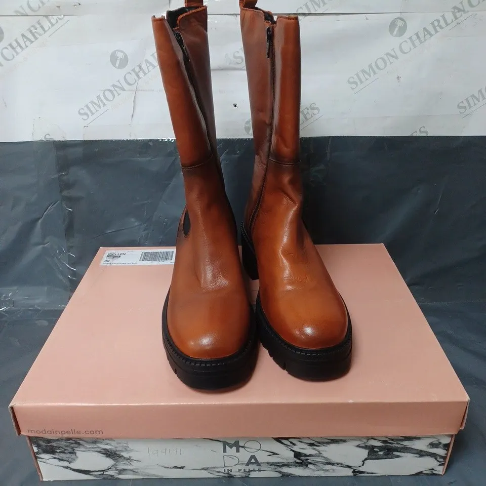 MODA IN PELLE LEATHER BOOTS ORANGE SIZE EU 39