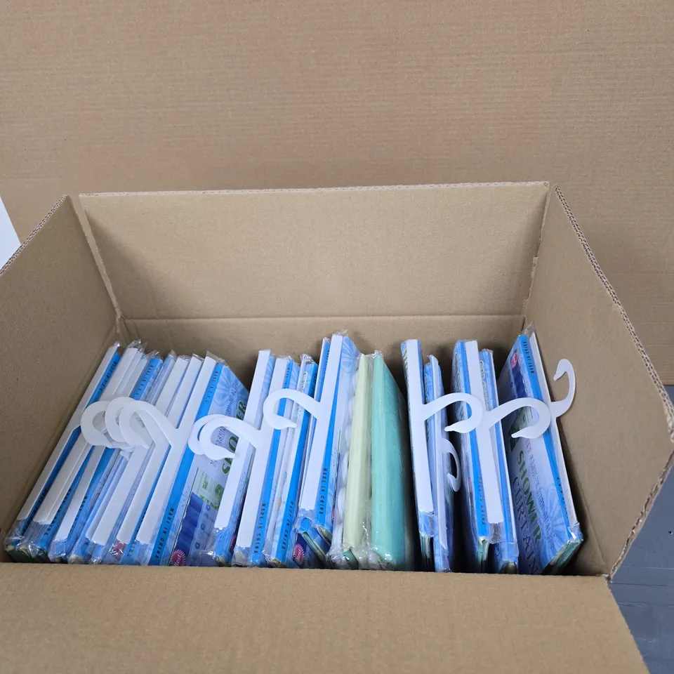 HAOSHUN SHOWER CURTAIN – PACK OF MULTIPLE, 100% POLYESTER, WATER-REPELLENT BOX OF 20 ITEMS