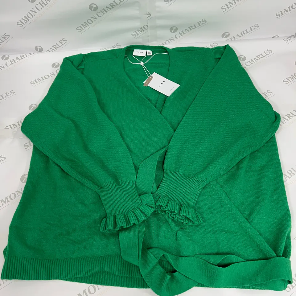 VILLA CURVE VITILLA WRAP KNIT TOP IN KELLY GREEN SIZE 54