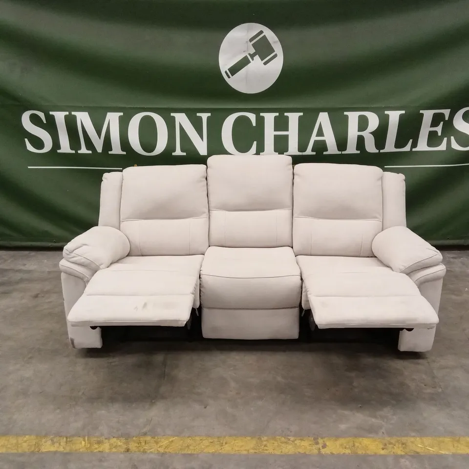 ALBION FABRIC 3 SEATER HIGH BACK MANUAL RECLINER SOFA RRP £749