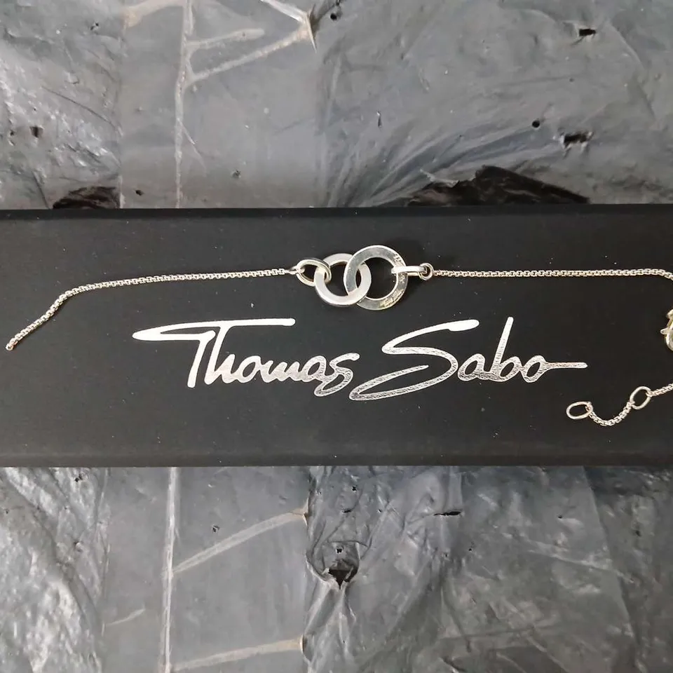 THOMAS SABO STERLING SILVER LOGO DOUBLE RING BRACELET