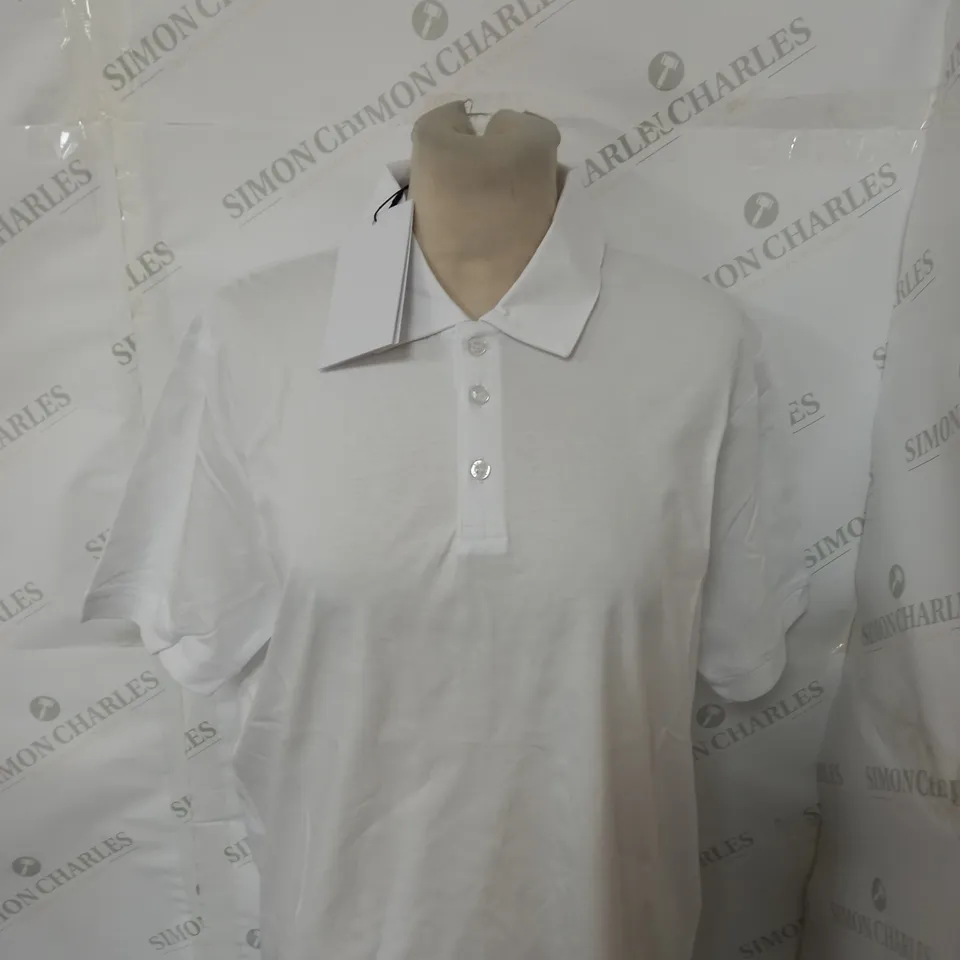 RAITH MERCERISED SHORT SLEEVE BUTTON DOWN POLO SHIRT SIZE M