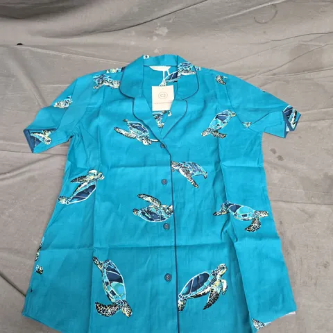 CYBERJAMMIES COVE GREEN TURTLE PRINT PYJAMA TOP – TEAL (UK 8)