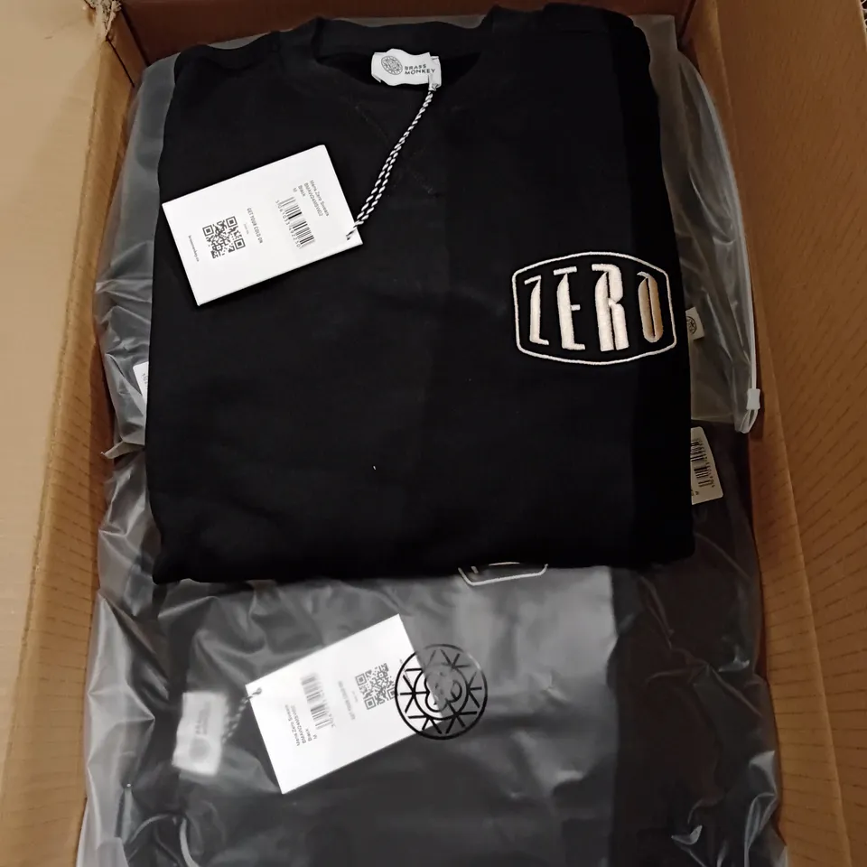 BOX OF APPROXIMATELY 19X BRAND NEW BRASS MONKEY MENS SWEATER - BLACK, BMAW24MSW02 // SIZE: M