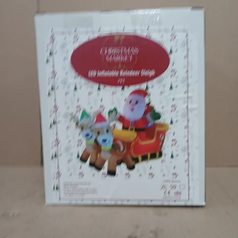 CHRISTMAS MARKET - LED INFLATABLE REINDEER SLEIGH - 7FT - 8 PER BOX