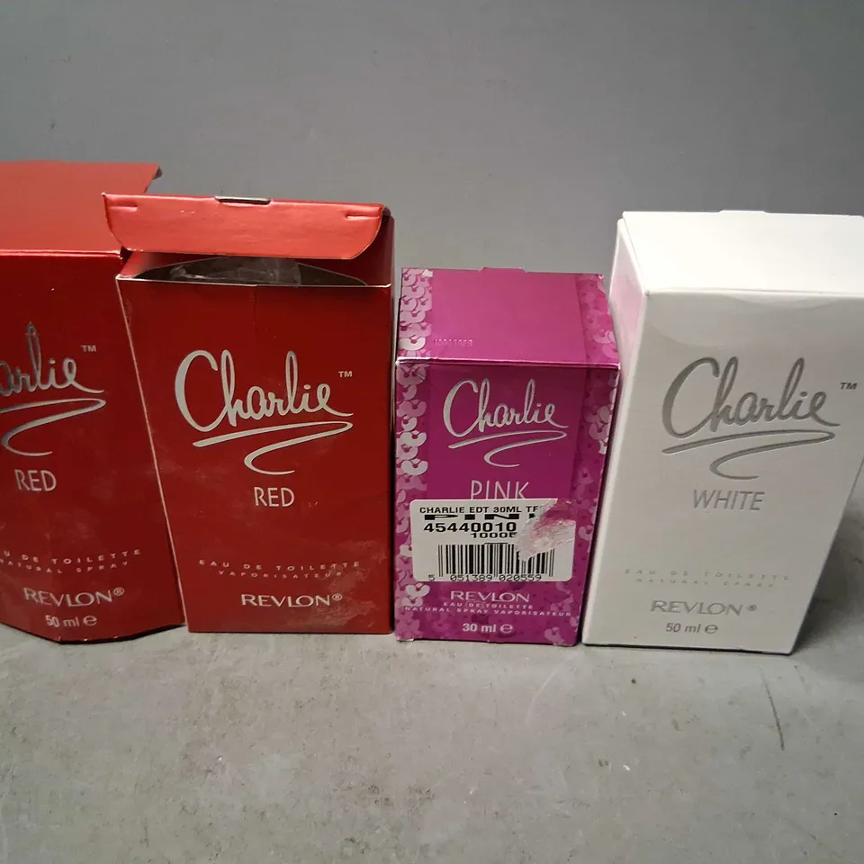 FOUR ASSORTED CHARLIE FRAGRANCES 