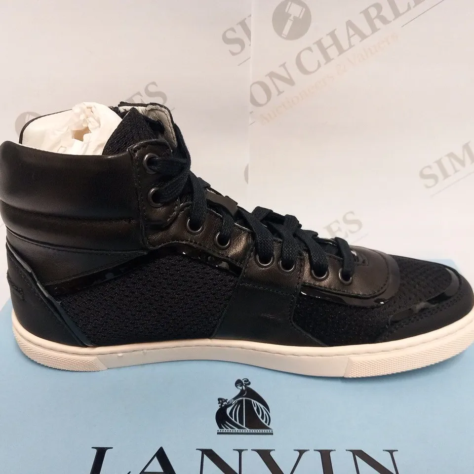 BOXED LANVIN HIGH TOP SNEAKER BLACK SIZE 38
