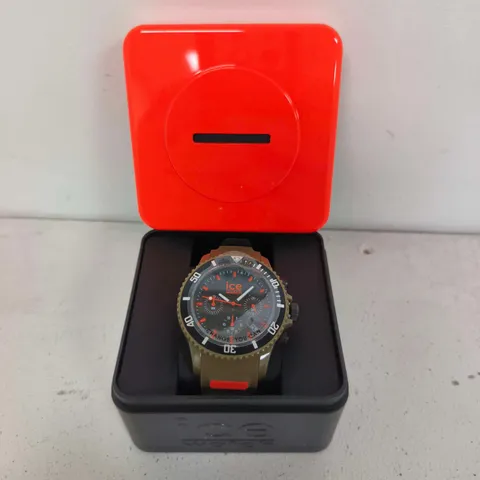 BOXED ICE WATCH CHRONO IN ORANGE KHAKI