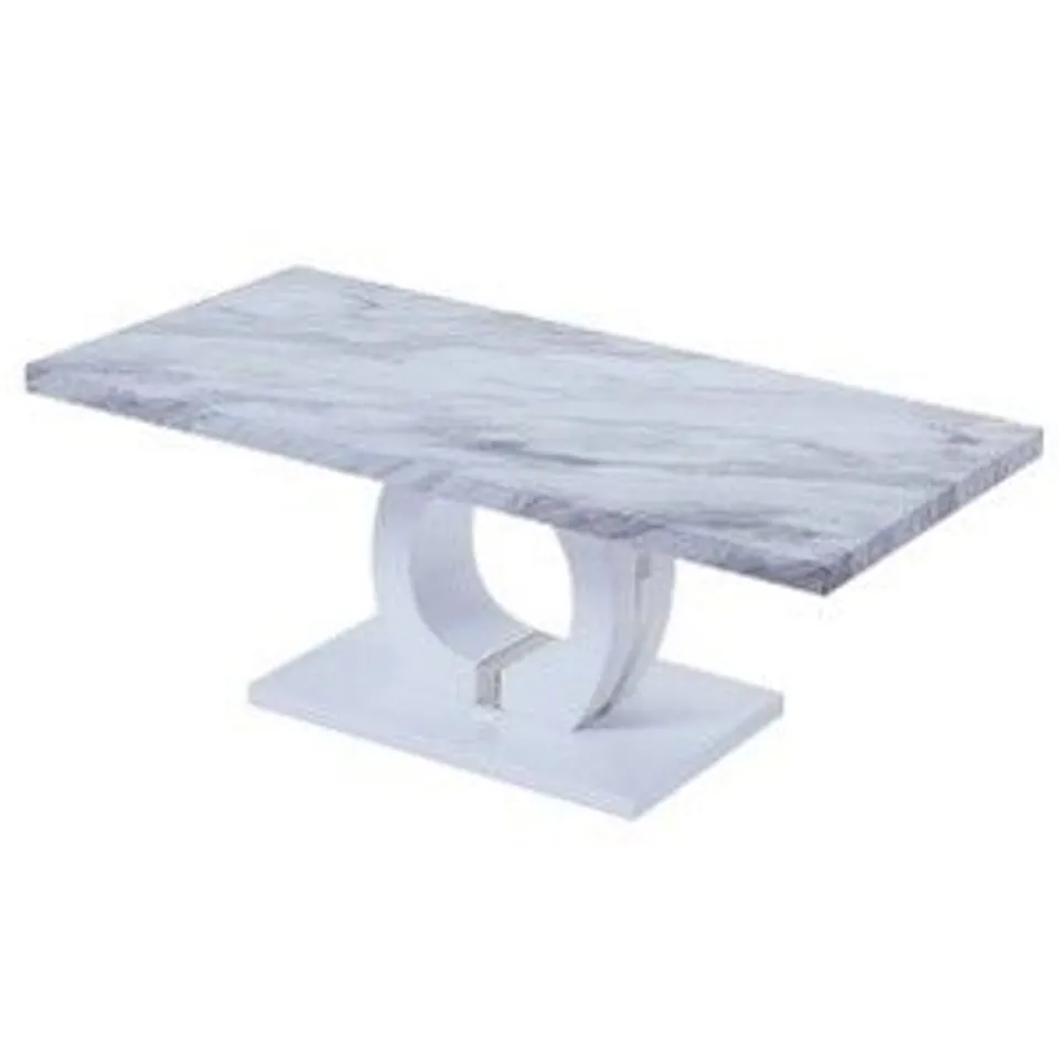 BOXED HALO COFFEE TABLE IN MAGNESIA WHITE MARBLE EFFECT FINISH (3 BOXES)