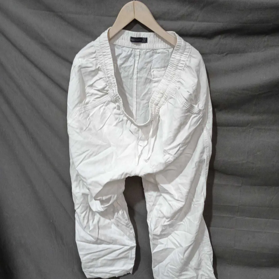 M&S COLLECTION WOMEN'S WHITE TROUSERS, UK 16 SHORT