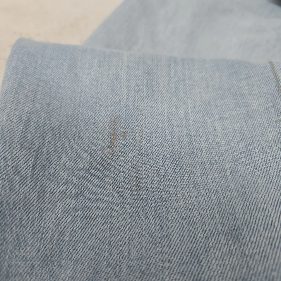 ZARA LIGHT-BLUE DENIM JEANS, UK SIZE 32