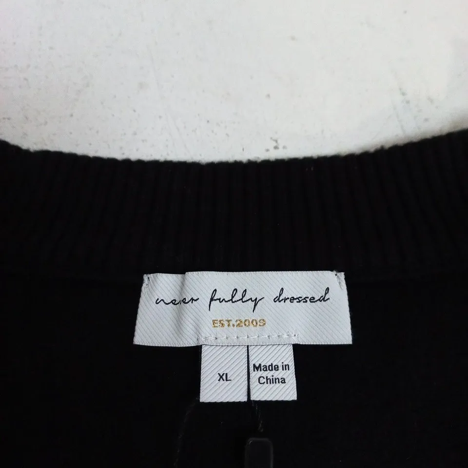 NEVER FULLY DRESSED BLACK EMBROIDERED CARDIGAN – XL (UK SIZE XL)