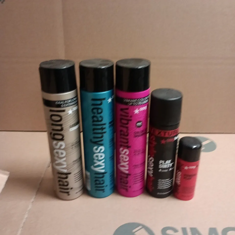 BOX OF APPROXIMATELY 10 SEXY HAIR HAIRCARE PRODUCTS TO INCLUDE STYLING POWDER, DETANGLING SPRAY AND COLOUR LOCK SHAMPOO