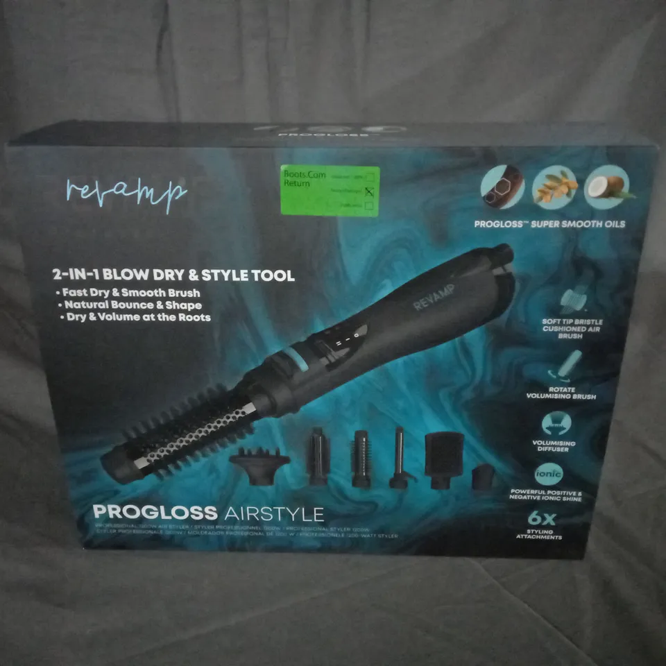 BOXED REVAMP PROGLOSS AIRSTYLE 2-IN-1 BLOW DRY&STYLE TOOL