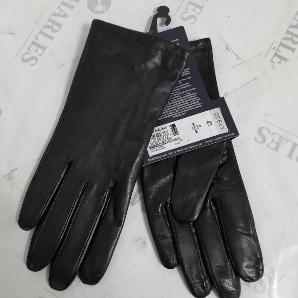 M&S FINE LEATHER GLOVES - EUR M