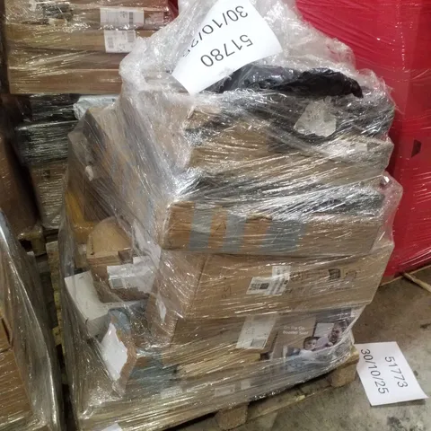 PALLET CONTAINING ASSORTED PRODUCTS INCLUDING BOOSTER SEAT, GARDEN TABLE & MANUAL MEAT GRINDER