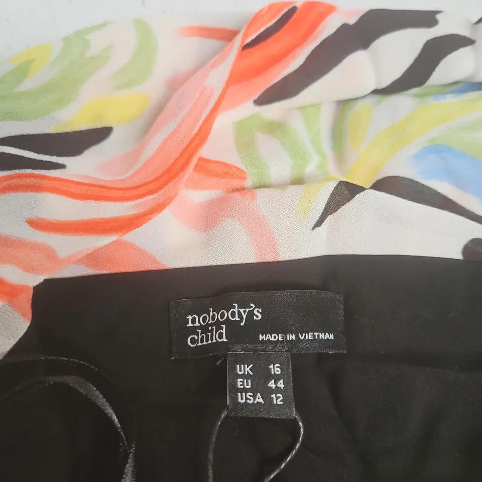 NOBODY'S CHILD MANON ABSTRACT JUNIPER MIDAXI DRESS – UK 16 (EU 44, US 12) ECOVERO, MADE IN VIETNAM