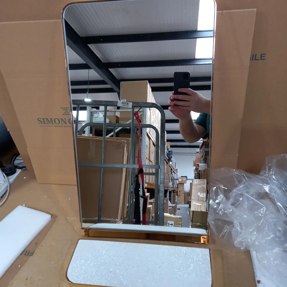 K BY KELLY HOPPEN RECTANGULAR MIRROR WITH SHELF 