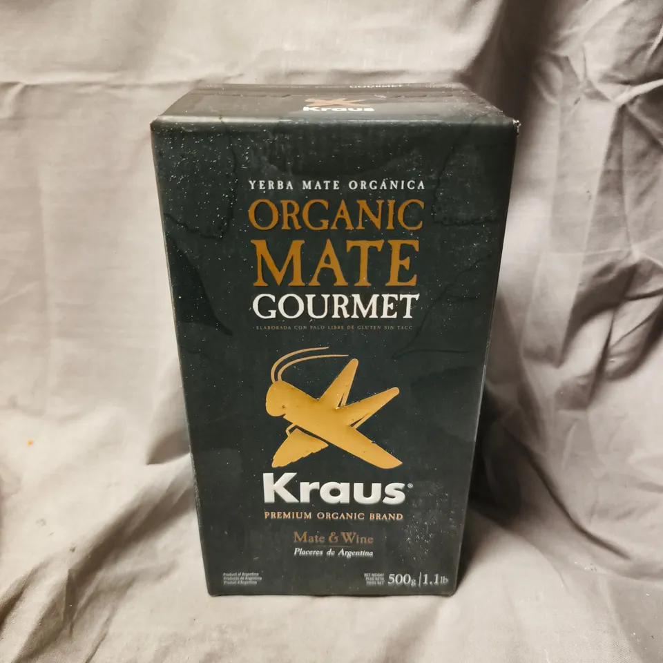 KRAUS ORGANIC MATE GOURMET YERBA MATE 6 X 500G BOXES (MATE & WINE)