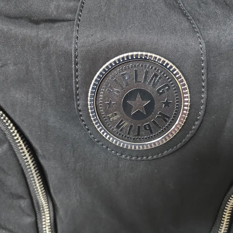 KIPLING CROSSBODY BAG – BLACK NYLON WITH SIGNATURE ROUND LOGO