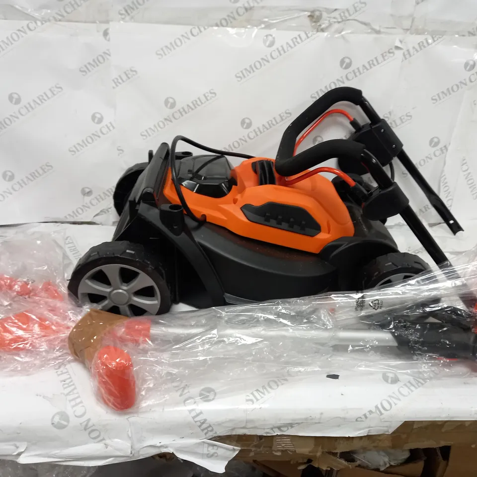 BOXED YARD FORCE 32CM LAWNMOWER AND TRIMMER