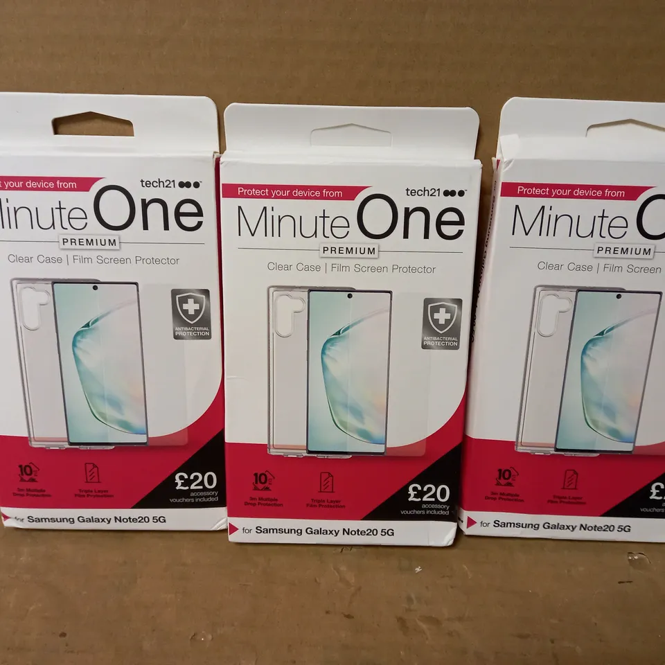 LOT OF 3 MINUTE ONE CLEAR CASES FOR SAMSUNG GALAXY NOTE20 5G