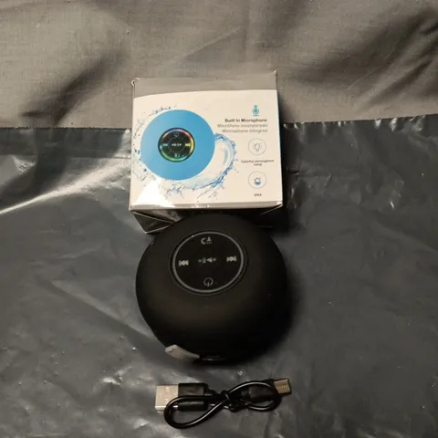 ROUND BLUETOOTH SPEAKER WITH BUILT-IN MICROPHONE AND AMBIENT LAMP – BLACK