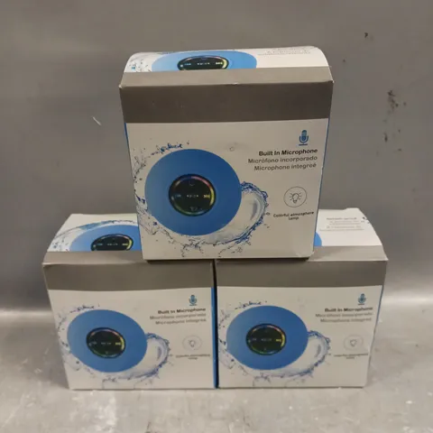 3 X BOXED SPLASH PROOF WIRELESS SPEAKERS 