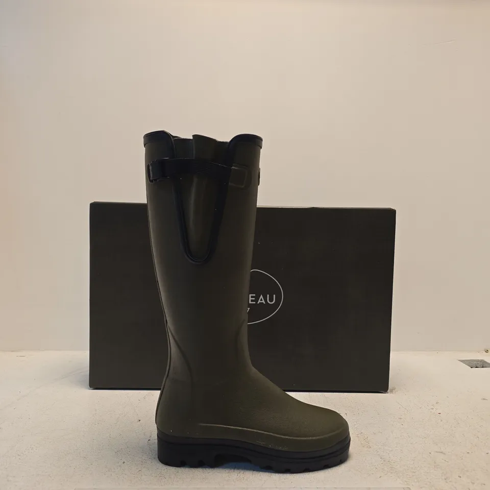 LE CHAMEAU RUBBER BOOTS – BLACK WELLIES, UK 6 (EU 39)