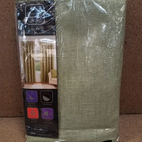 BRAND NEW ENHANCED LIVING ESSENSE 117×83CM BLACKOUT THERMAL CURTAINS - GREEN