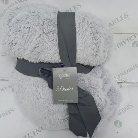 COZZEE HOME TIPPED FLUFF GREY BLANKET 