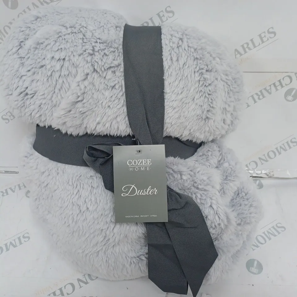 COZZEE HOME TIPPED FLUFF GREY BLANKET 