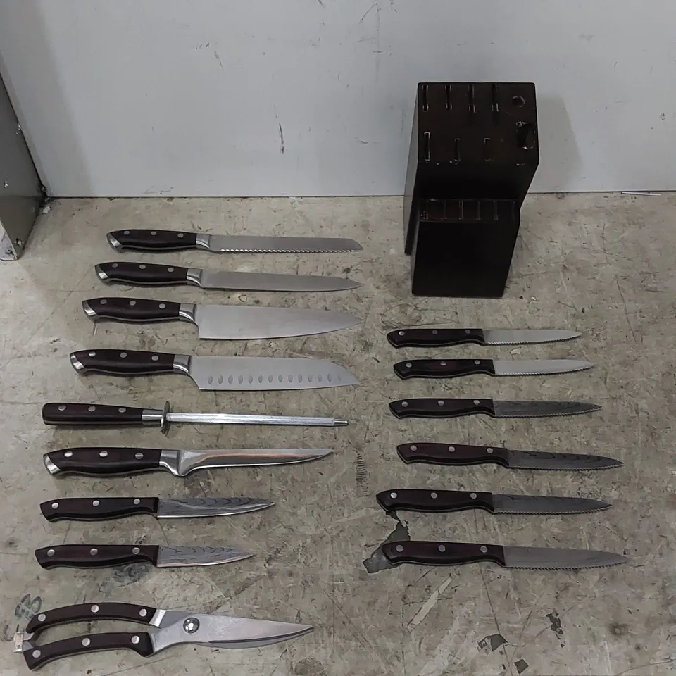 SHAN ZU 15 PIECE CHEF KNIFE SET