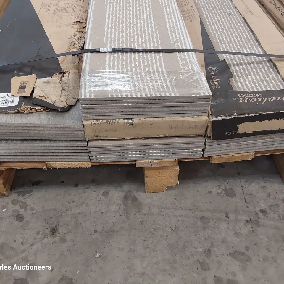 PALLET OF APPROXIMATELY 42 PEECAN GRIS TILES EACH 23.3 × 120cm TOTAL 17 sq m1