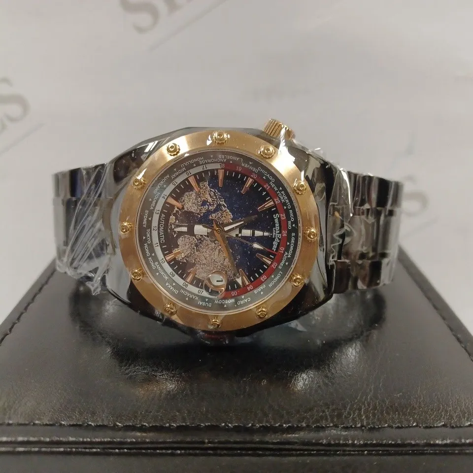  LIMITED EDITION SWAN & EDGAR HAND ASSEMBLED APOLLO AUTOMATIC BLACK WATCH RRP £210