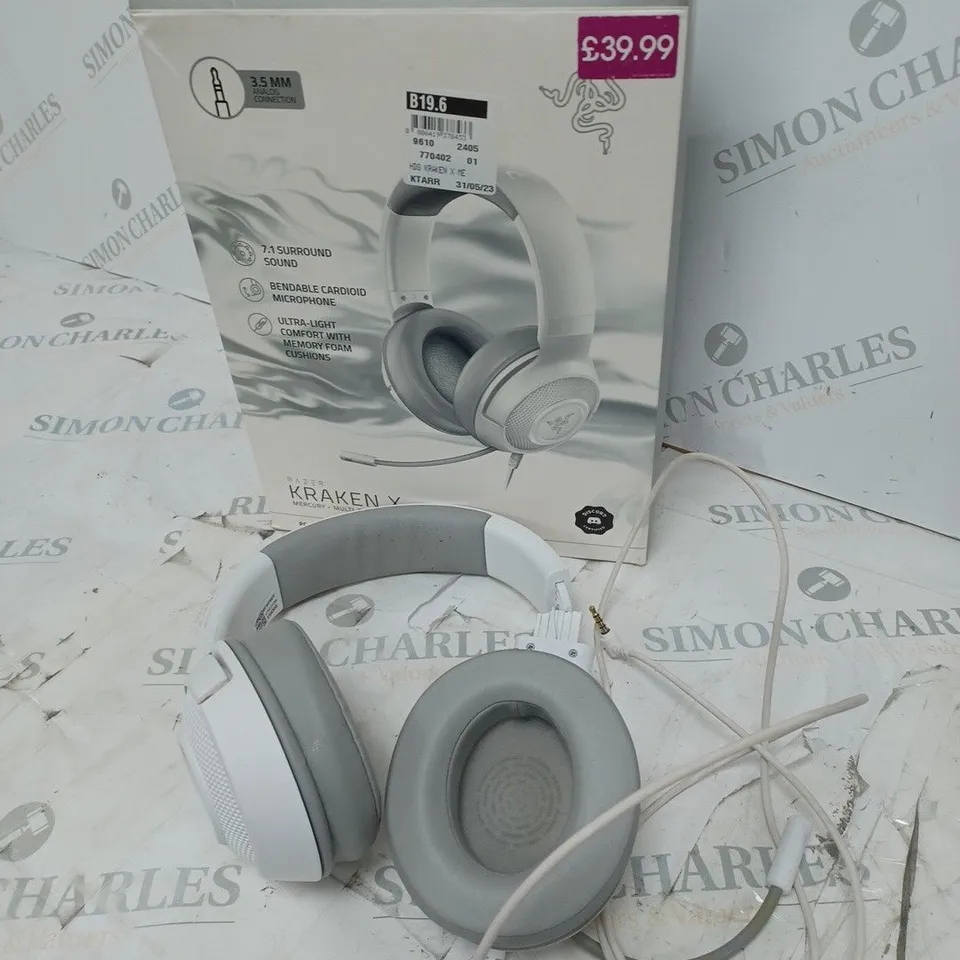 BOXED RAZER KRAKEN X MERCURY WIRED GAMING HEADSET