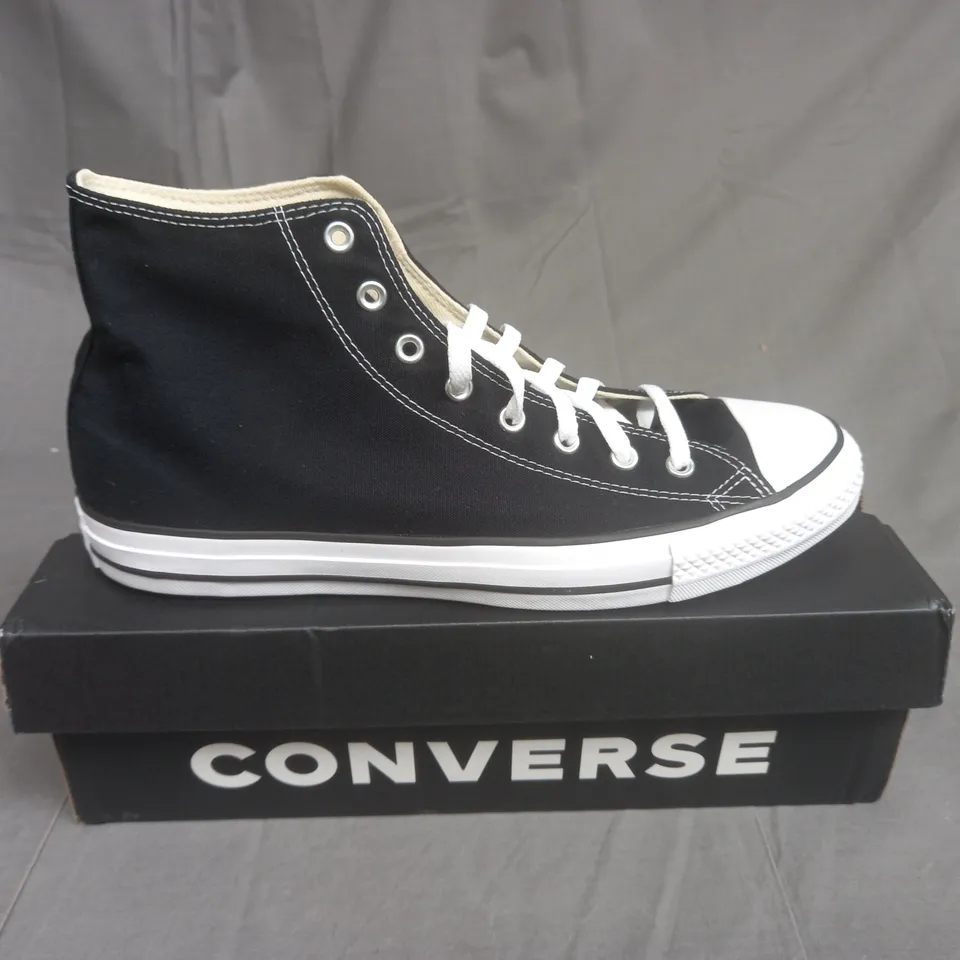 BOXED PAIR OF CONVERSE ALL STARS IN BLACK SIZE UK 13