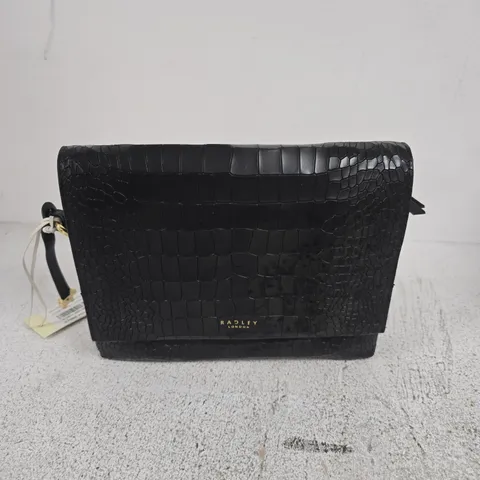 RADLEY LONDON LLOYD AVENUE CROC LEATHER BAG BLACK